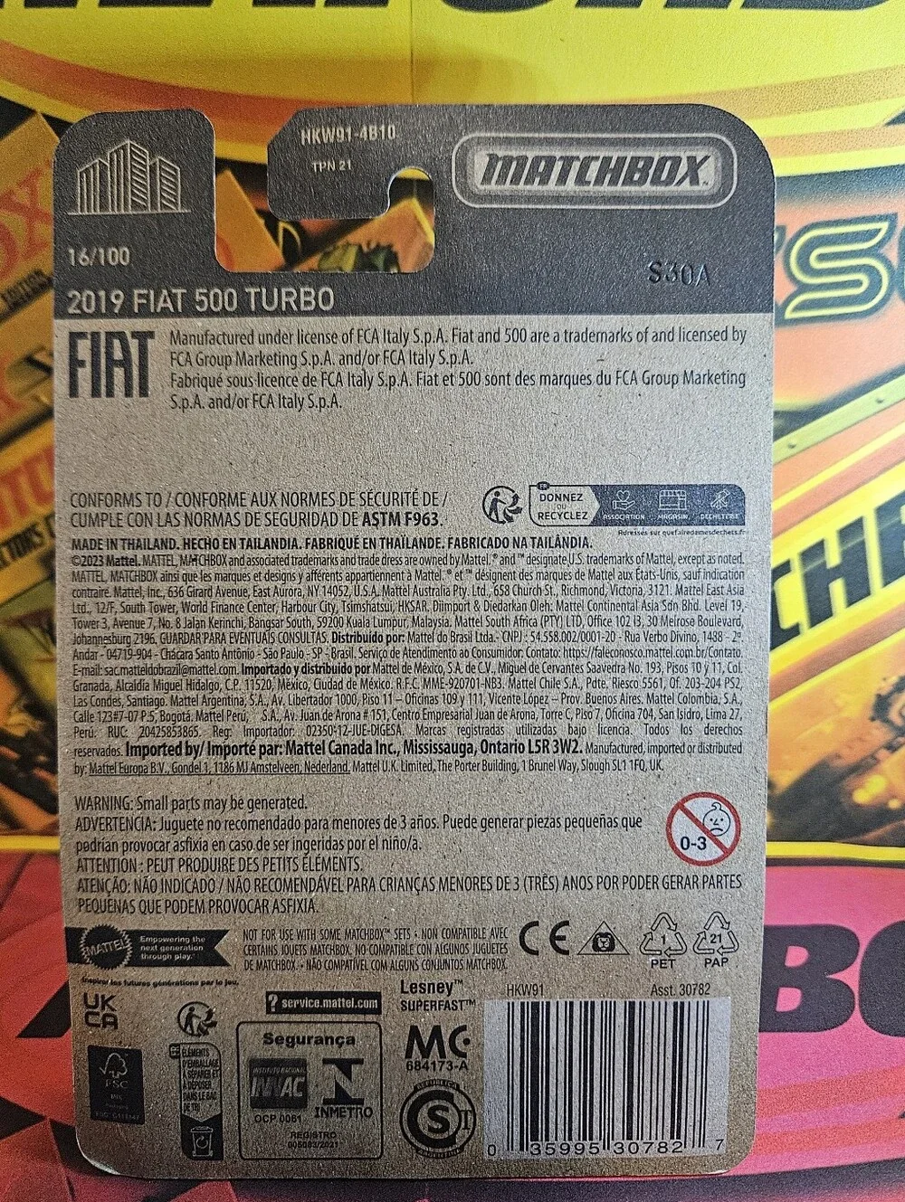 Matchbox FIAT 500 Turbo Die-Cast Car - Black